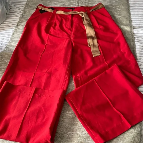 14 Sz Isabella Red wide leg trousers - Picture 4 of 9